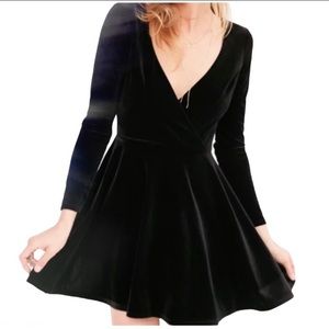 Urban Outfitters Velvet Long-sleeve Dress